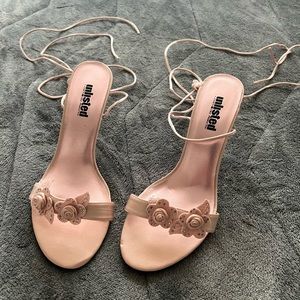 Unlisted by Kenneth Cole Y2K pink satin heels